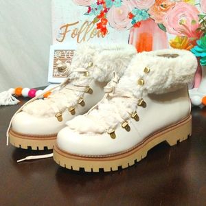 🆕 Circus by Sam Edelman Kilbourn Faux Fur Platform Lace up Boots